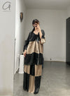 Mutedance splicing loose drawstring V-neck top series MD-MD24SS89-KAQI Khaki PM125